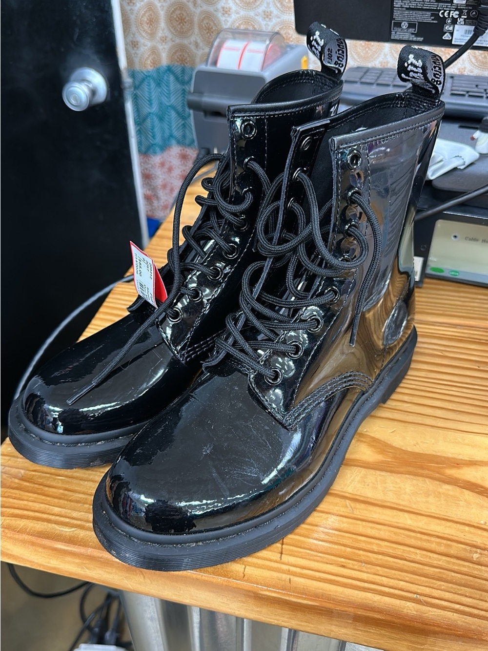 Doc martens Black Patent Lace-Up Combat Boots